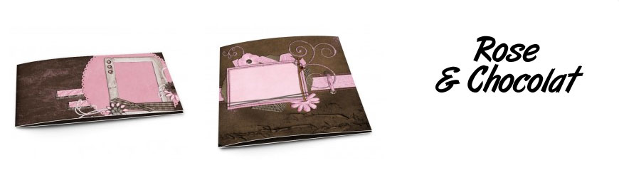 Faire-part de mariage rose et chocolat