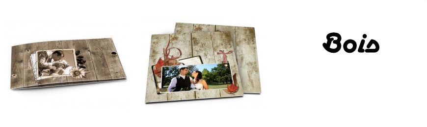 Cartes de remerciements mariage bois
