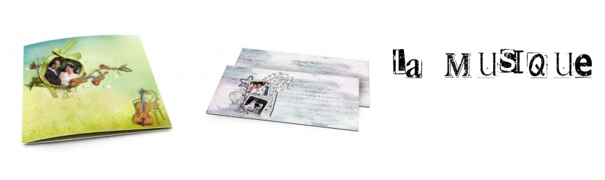 Cartes de remerciements mariage musique
