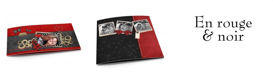 Cartes de remerciements mariage rouge et noir