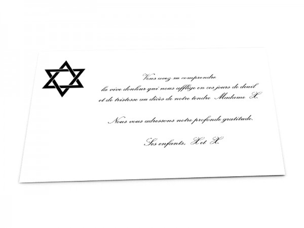 Modeles De Carte De Remerciement Israelite Ou Juif Pour Annoncer Le Deces D Un Proche 1001cartes