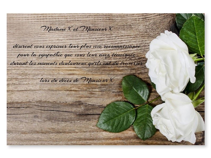Carte remerciement décès fleur rose et signe religieux 670.155