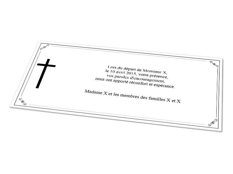 Cartes décès chrétien - Croix sur cadre décoratif - réf.02DEC4012 ...