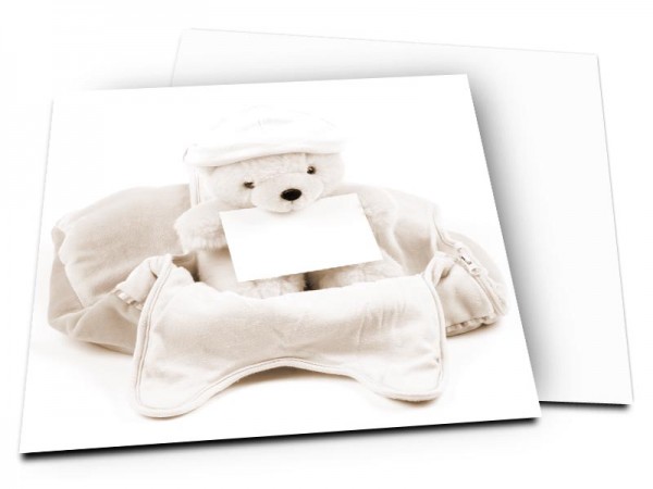 Faire-part naissance - Nounours sépia