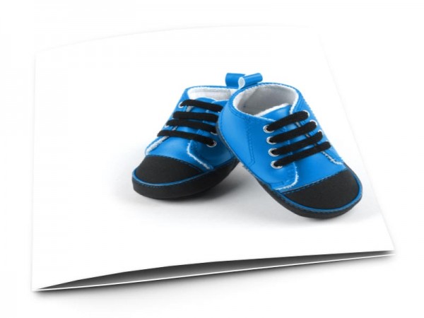 Faire-part naissance - Chaussures bleues