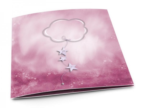 Faire-part naissance - Nuage rose