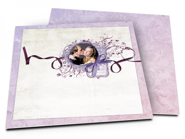 Remerciements mariage - Un ruban violet