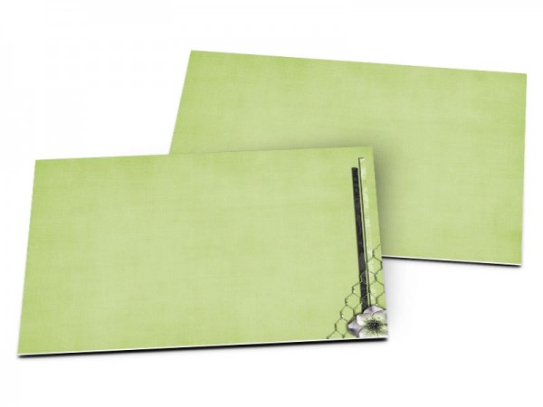 Carton d'invitation mariage - Strass sur fond vert