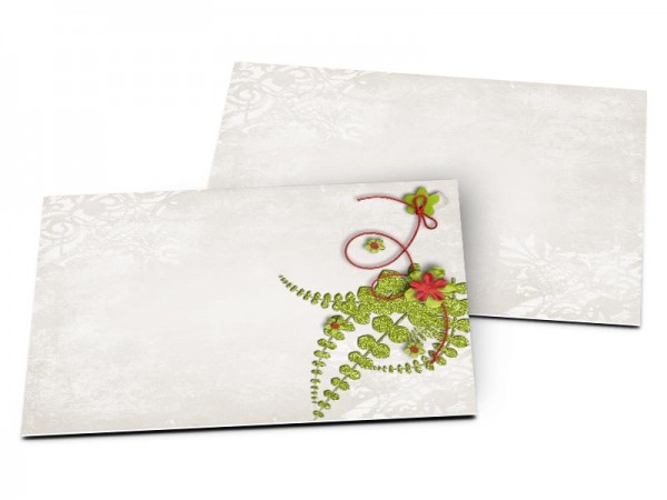 Carton d'invitation mariage - Puzzle rouge et vert
