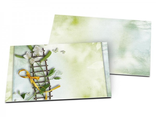 Carton d'invitation mariage - Champêtre – l'échelle et les papillons blancs