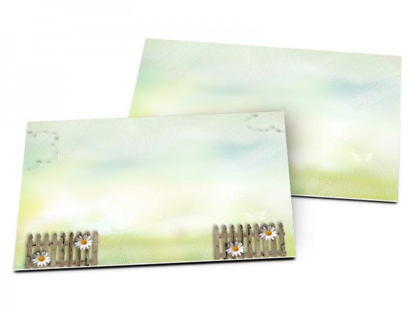 Carton d'invitation mariage - Champêtre – marguerites et fleurs jaunes