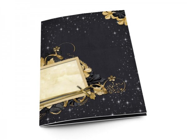 Menu mariage - Les étoiles – or et noir