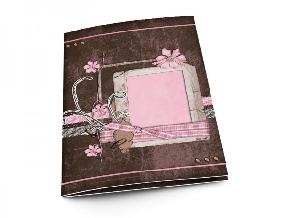 Menu mariage - Rose et chocolat – fleurs roses et ornements
