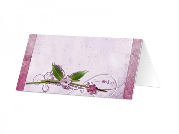 Marque-place mariage - Un nid de branchages pourpre