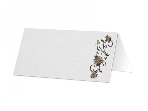 Marque-place mariage - Arabesques fleuries