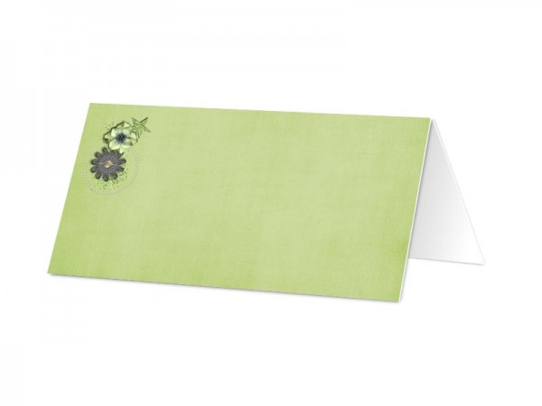 Marque-place mariage - Strass sur fond vert