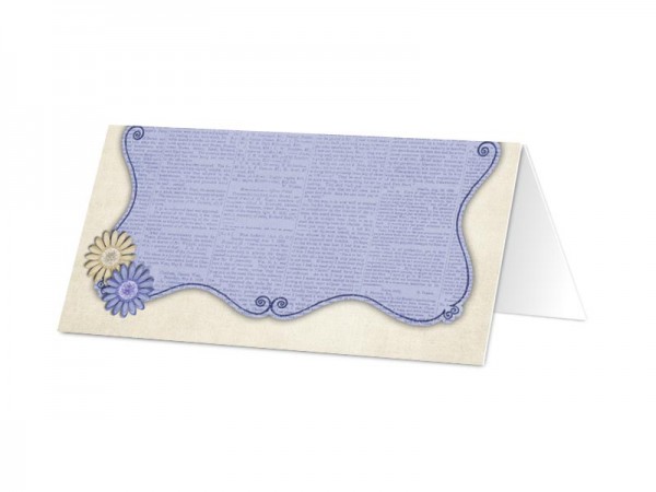 Marque-place mariage - Quatre boutons bleus