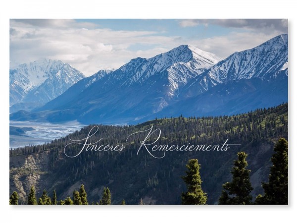  Carte remerciement décès - Panorama montagne