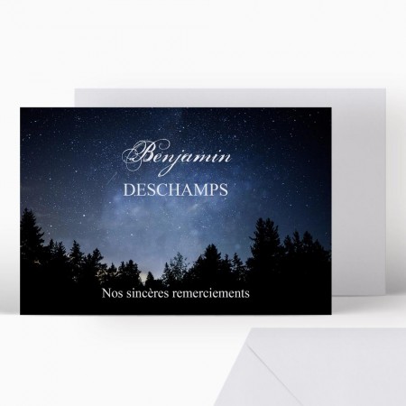  Carte remerciement décès - Mille et une étoiles