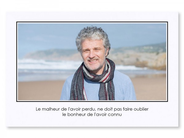  Carte remerciement décès - Photo encadrée