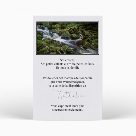  Carte remerciement décès - Cours d'eau