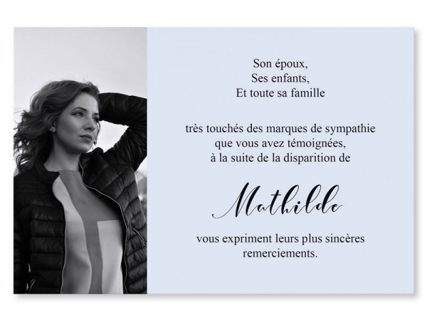  Carte remerciement décès - Photo bandeau