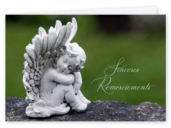  Carte remerciement décès - Ange endormi