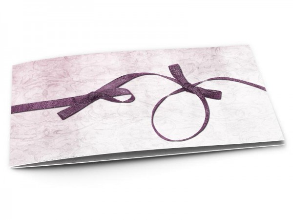 Faire-part mariage - Ruban violet fantaisie