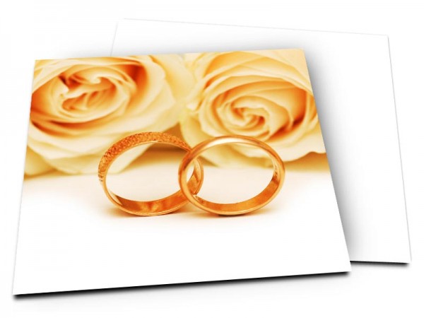 Faire-part mariage - Deux anneaux d'or