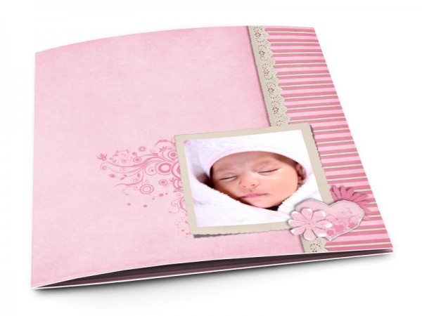 Faire-part naissance - Superposition de rose