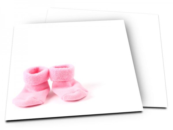 Faire-part naissance - Chaussettes roses