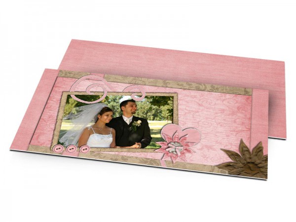Remerciements mariage - Coeur rose et fleur chocolat