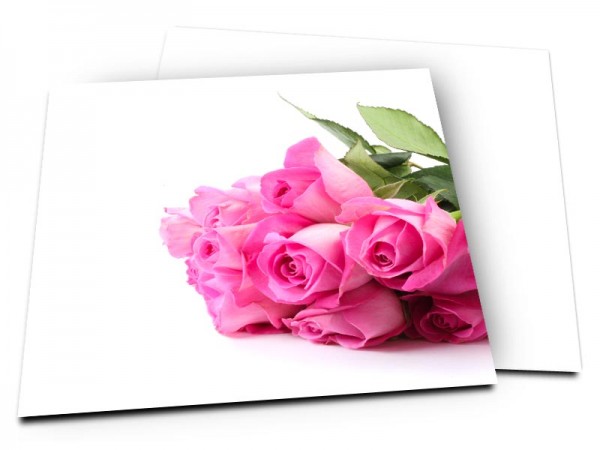 Remerciements mariage - Bouquet de roses rose