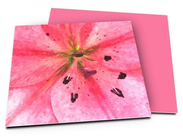 Remerciements mariage - Pistils sur fond rose
