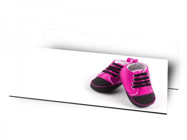 Remerciements naissance - Chaussures rose