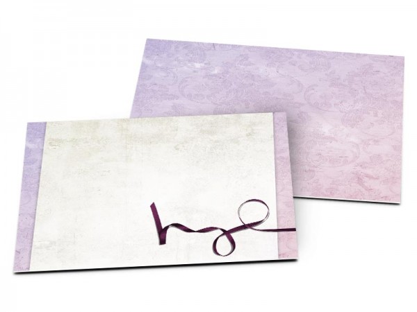 Carton d'invitation mariage - Un ruban violet