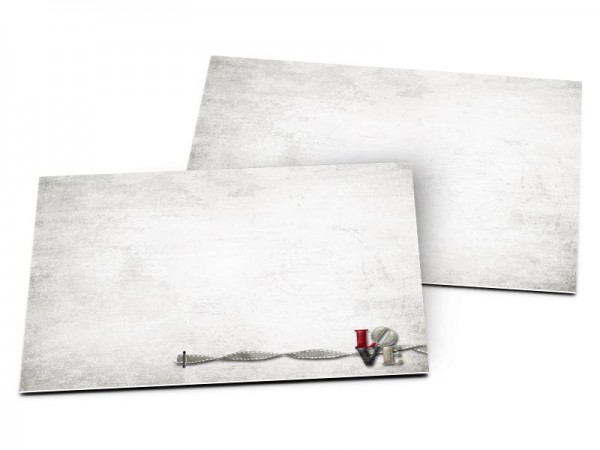 Carton d'invitation mariage - I love you en rouge et blanc