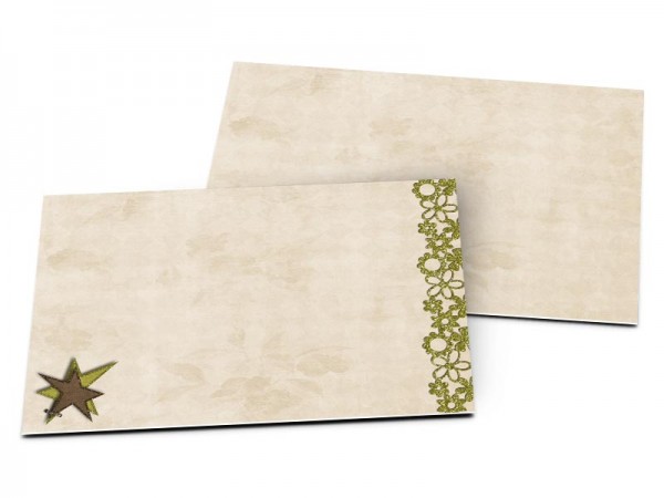 Carton d'invitation mariage - Dentelle et étoile