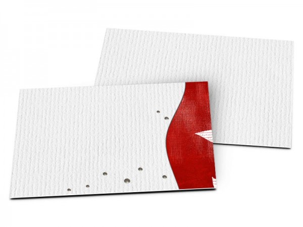 Carton d'invitation mariage - Étoile gris et rouge