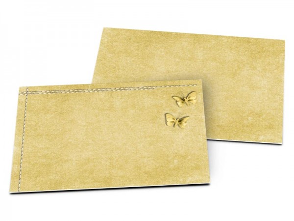 Carton d'invitation mariage - Papillons dorés