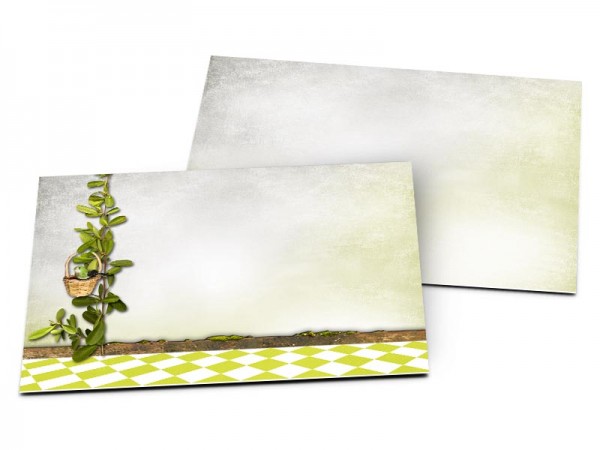 Carton d'invitation mariage - Ruban rouge et damier vert