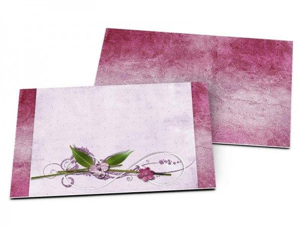 Carton d'invitation mariage - Un nid de branchages pourpre