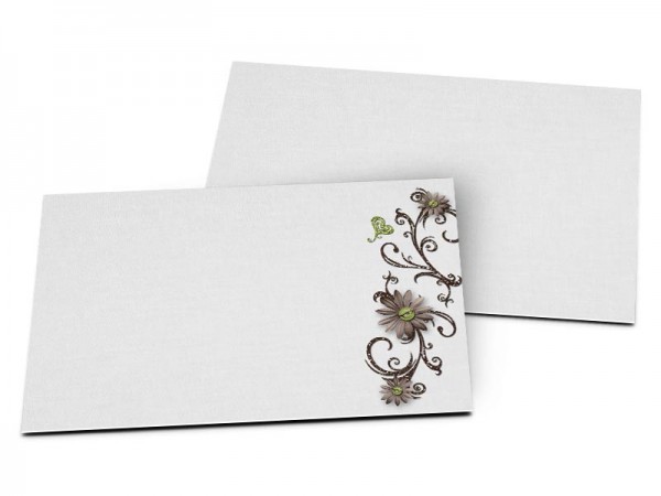 Carton d'invitation mariage - Arabesques fleuries