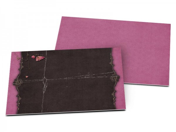 Carton d'invitation mariage - Marguerites sur fond violet