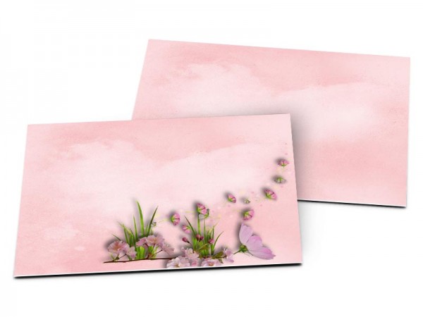 Carton d'invitation mariage - Fleurs au vent
