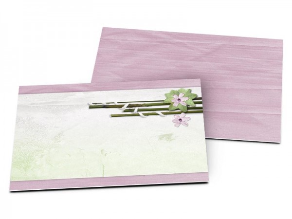 Carton d'invitation mariage - Couleurs pastel et bambous