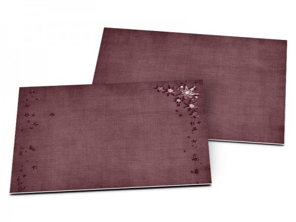 Carton d'invitation mariage - Étoiles sur fond aubergine