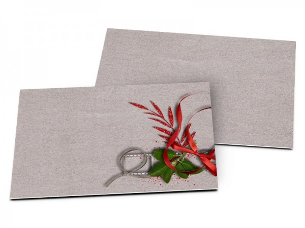 Carton d'invitation mariage - Le ruban rouge