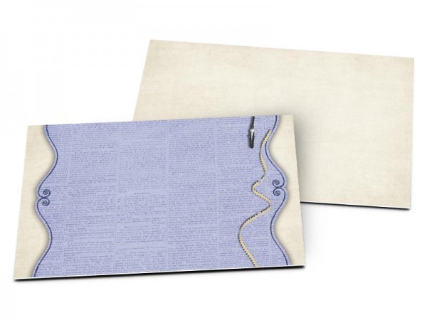 Carton d'invitation mariage - Quatre boutons bleus