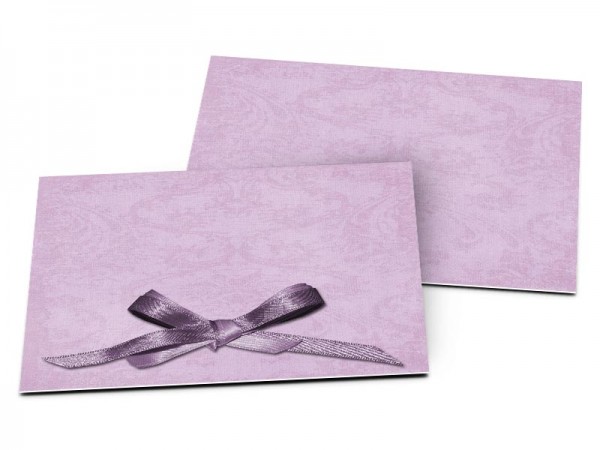 Carton d'invitation mariage - Un petit noeud violet